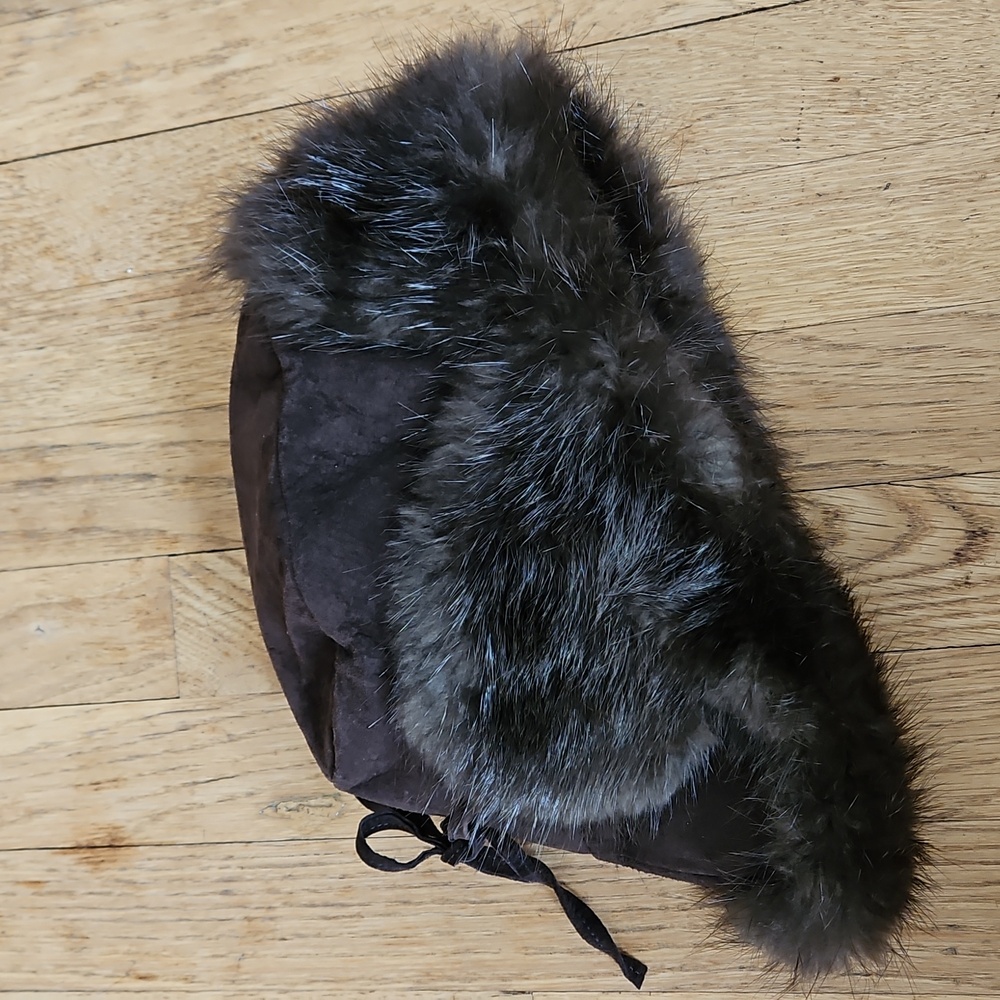 Vintage real fur russian style ushanka trapper hat - Picture 8 of 13